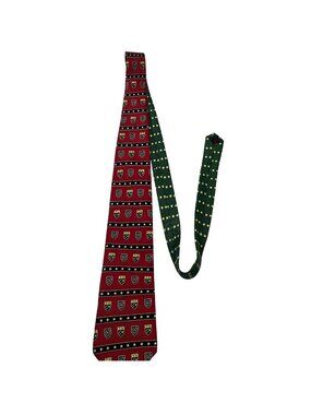 Vintage Tommy Hilfiger Silk Tie Red Crest Stripe Preppy Italy USA